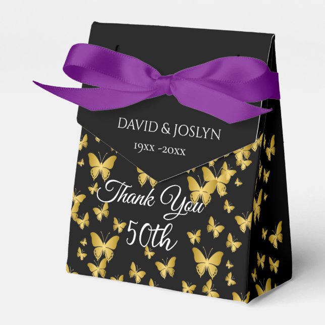Ballotins Classy Black & Gold Chic 50e anniversaire de Maria (Verso)