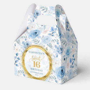 Ballotins Classy Sweet sixteen Pastel Blue Gold Party Favori