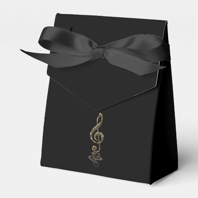 Ballotins Clé de violon or élégant, Noir (Verso)