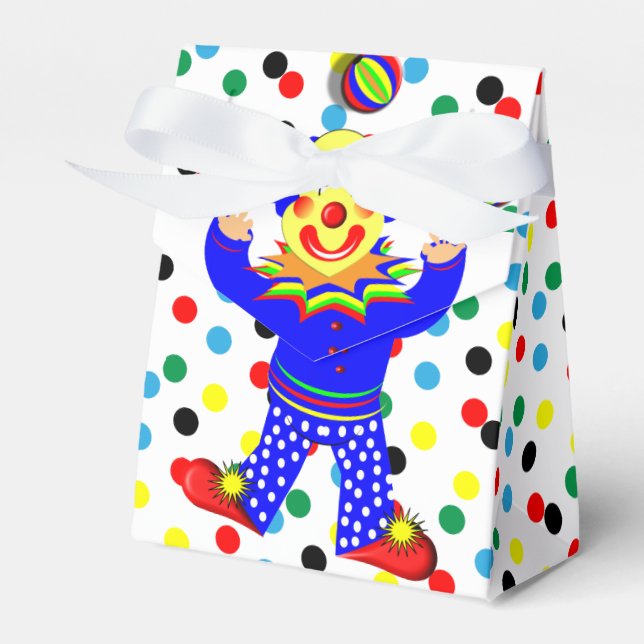 Ballotins Clown de cirque en jonglage mignon sur Polka Dot (Verso)