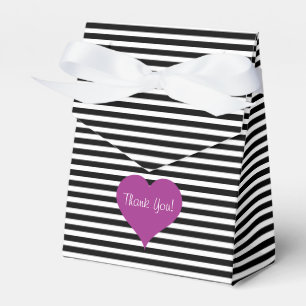 Ballotins Cœur d'amour rose motif rayé noir et blanc Nom