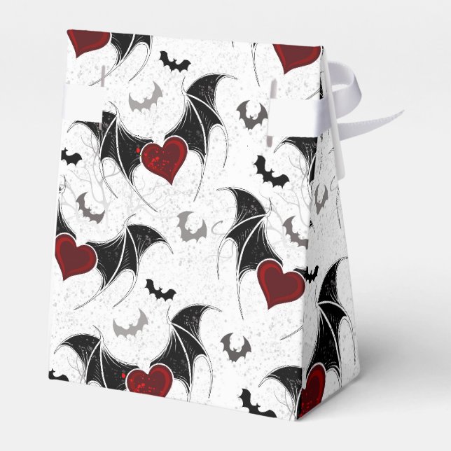 Ballotins Coeur d'Halloween avec ailes de chauve-souris noir (Arrière)
