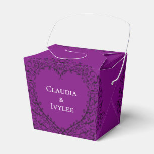 Ballotins Coeur Mariage gothique violet et noir