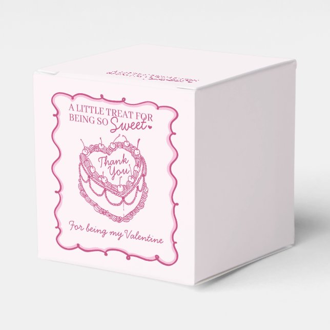Ballotins Coeur rose rétro Coquette gâteau cerise Valentine (Verso)