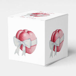 Ballotins coeur rouge attaché avec ruban blanc pour mariage