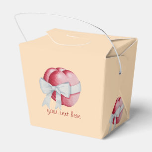 Ballotins coeur rouge attaché avec ruban blanc pour mariage