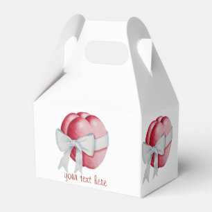Ballotins coeur rouge attaché avec ruban blanc pour mariage