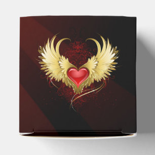 Ballotins Coeur rouge avec ailes d'or