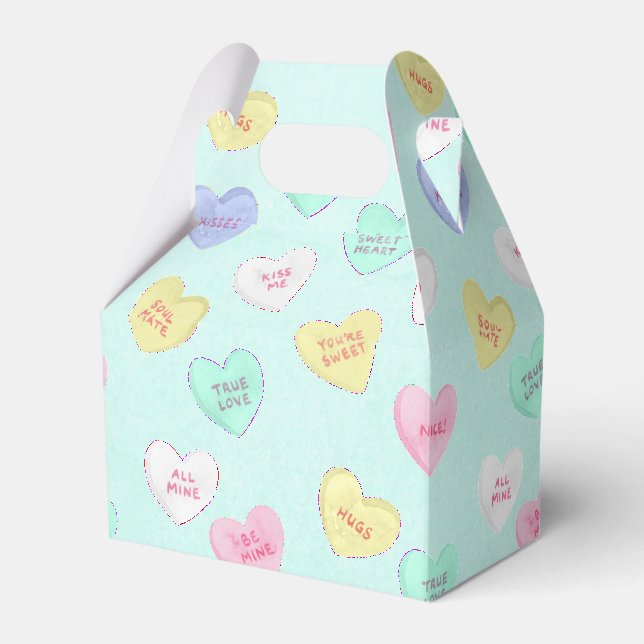 Ballotins Coeurs bonbons de la Saint Valentin rétro sur Turq (Verso)