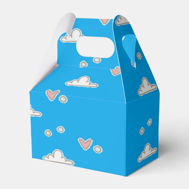 Ballotins Coeurs et nuages sur le bleu (Verso)