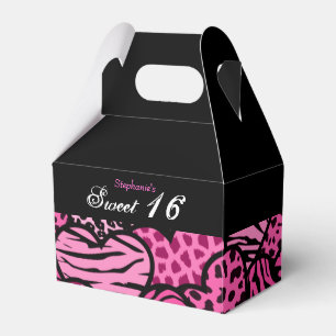 Ballotins Coeurs motifs d'animal rose Sweet 16 Favorbox