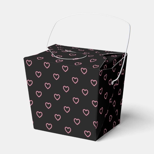 Ballotins Coeurs Noir Et Rose Polka Motif Ballotin (Verso)