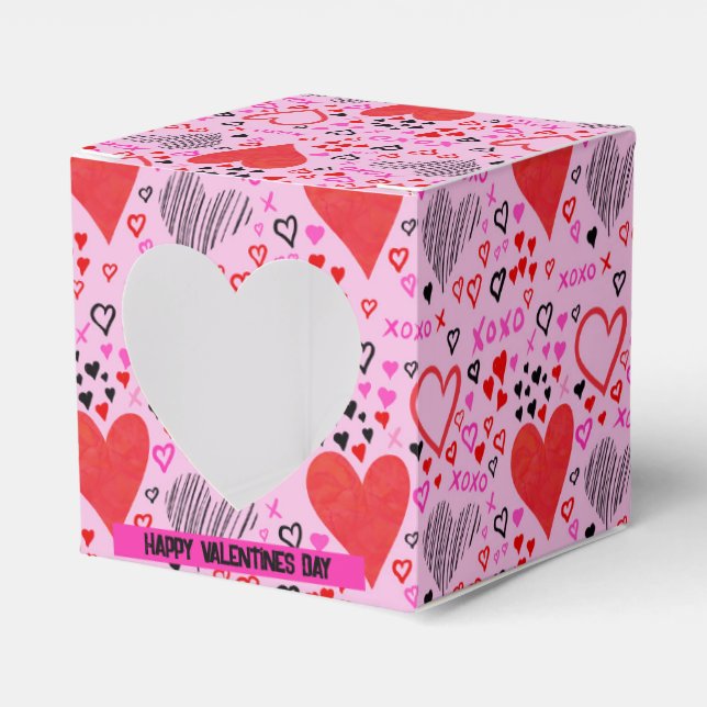 Ballotins Coeurs, Plaques en papier Motif rose XOXO (Verso)