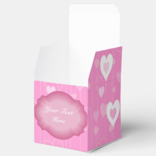 Ballotins Coeurs rose et blanc Motif Cube Ballotin