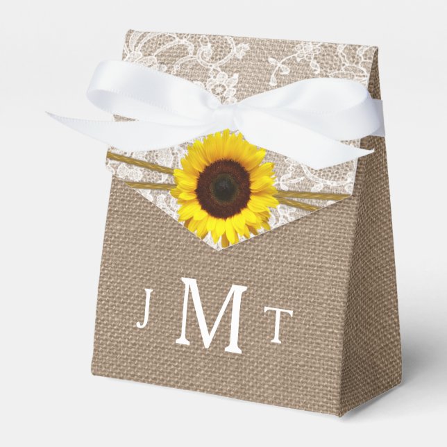 Ballotins Collection de Mariages de tournesols rustiques (Verso)