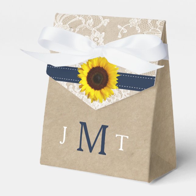 Ballotins Collection Rustique de Mariages de tournesol Kraft (Verso)