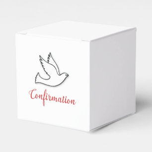 Ballotins Colombe de Confirmation Félicitations avec Rouge