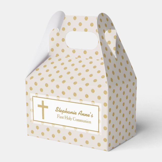Ballotins Communion beige avec Pois d'or (Verso)