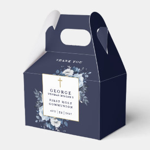 Ballotins Communion solennelle bohème florale bleu marine