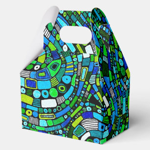 Ballotins Conception Abstraite Vagues Formes Bleu Vert