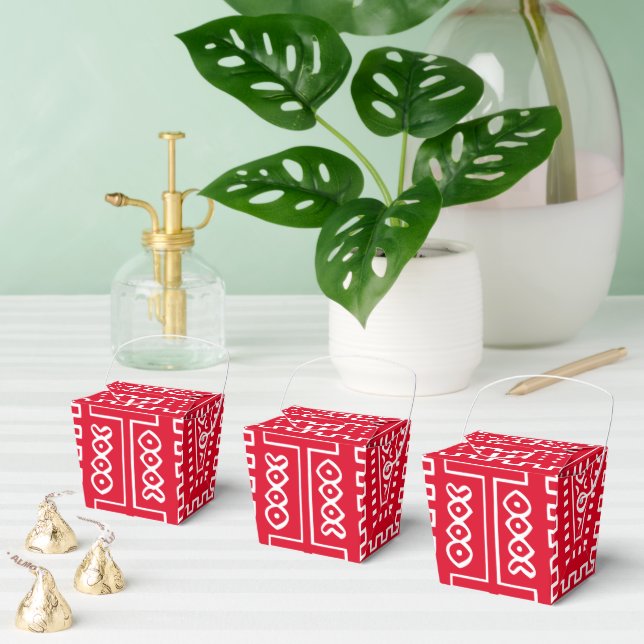 Ballotins Conception de tissu boueux moderne rouge et blanc  (Multiple)