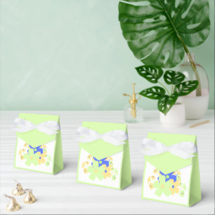 Ballotins Conception Florale Élégante en Vert Jaune Bleu