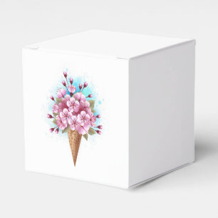 Ballotins Cône rose Sakura crème glacée gaufre