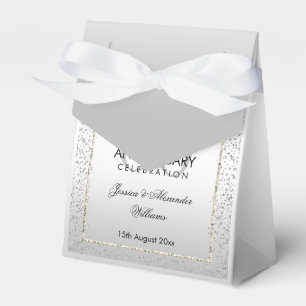 Ballotins Confetti en argent élégant 60e Merci Mariage