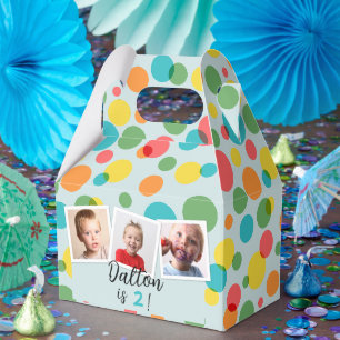 Ballotins Confetti Pois Boys Photo fête d'anniversaire