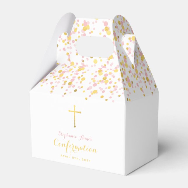 Ballotins Confirmation Ballotin Confetti rose et or (Verso)