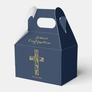 Ballotins Confirmation de croix d'or bleu 