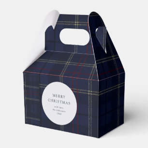 Ballotins Cookie de vacances à carreaux tartan bleu marine c
