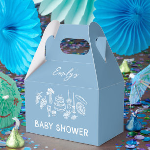 Ballotins Coquette bleu baby shower à main moderne