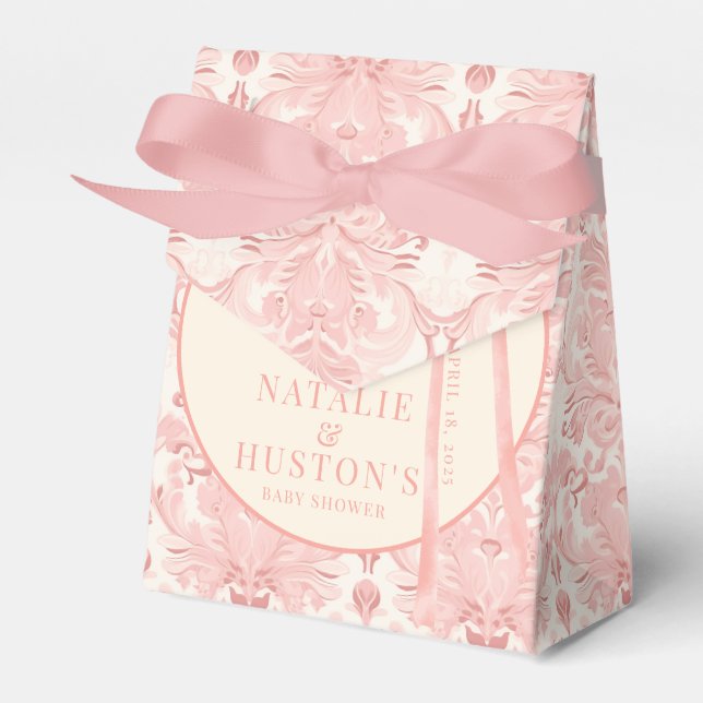 Ballotins Coquette Blush Pink Bow Floral Baby shower personn (Verso)