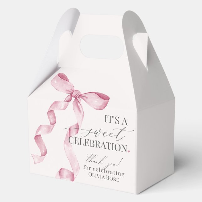 Ballotins Coquette Rose Bow Girl Anniversaire cadeau de fête (Recto)