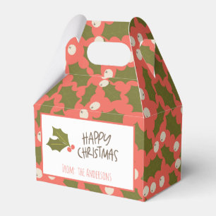 Ballotins Coral de Noël vintage Retro Holly