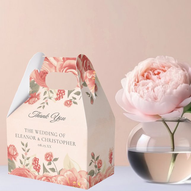 Ballotins Coral Floral Romantique Jardin Mariage Personnalis (Créateur téléchargé)
