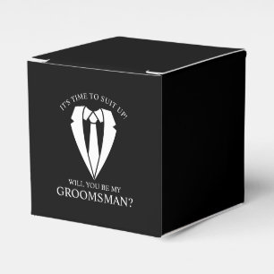 Ballotins Costume Mariage noir et Cravate Groomsman Proposit