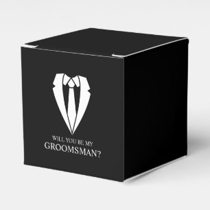 Ballotins Costume Mariage noir et Cravate Groomsman Proposit