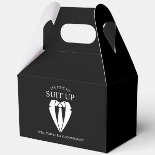Ballotins Costume Mariage noir et Cravate Groomsman Proposit