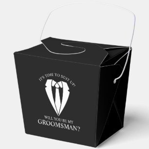 Ballotins Costume Mariage noir et Cravate Groomsman Proposit