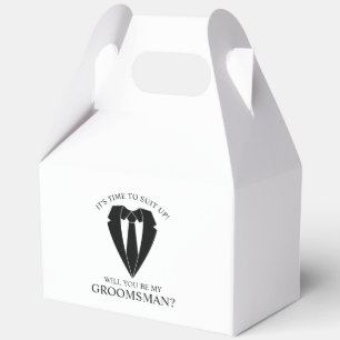 Ballotins Costume Mariage noir et Cravate Groomsman Proposit