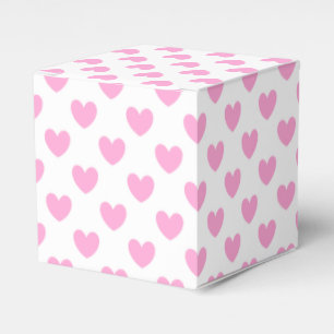 Ballotins Coton Candy Pink coeurs sur blanc