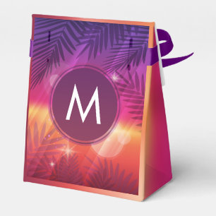 Ballotins Coucher de soleil d'été Palmiers Monogramme violet