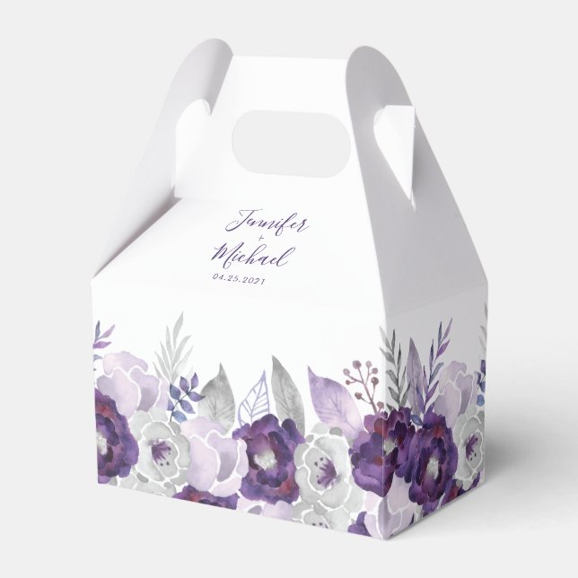 Ballotins Couleur d'eau violet et argent Boîte de mariage pr (Verso)