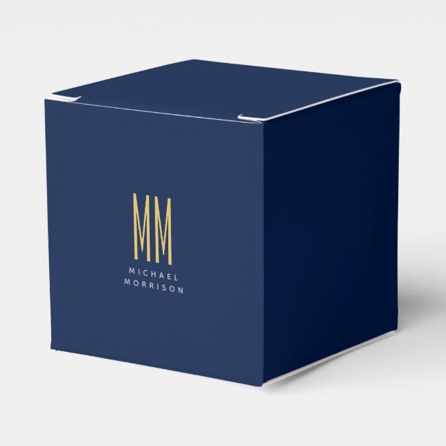Ballotins Couleurs d'or bleu Monogramme Lettres initiales No (Verso)