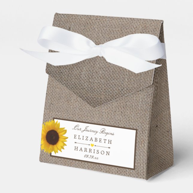 Ballotins Country Rustic Tournesol & Mariage Burlap (Verso)