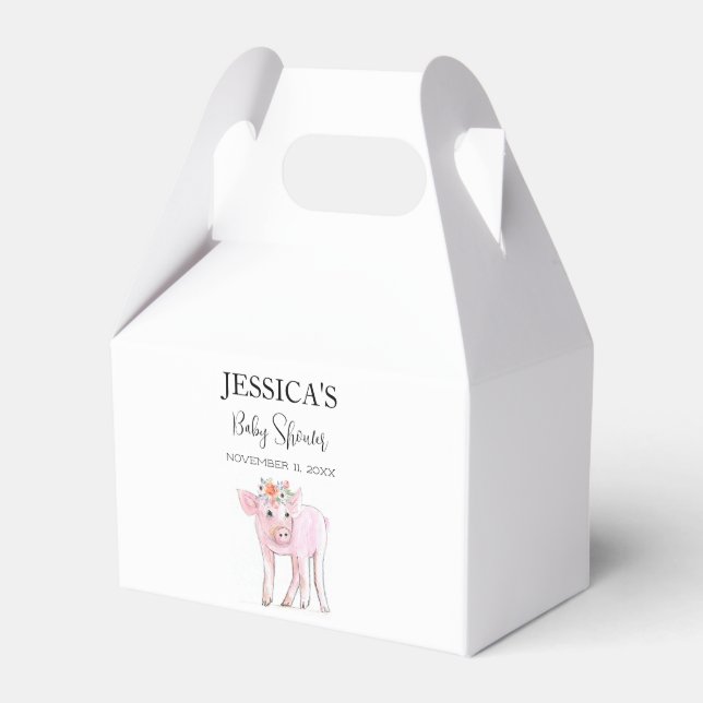 Ballotins Couper Piggy Baby shower d'aquarelle Boho Girl (Verso)