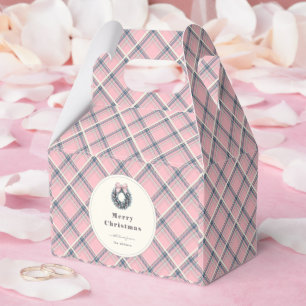 Ballotins Couronne de Noël rose élégante et coquette à carre