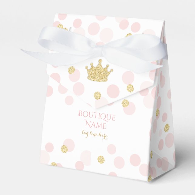 Ballotins Couronne de princesse rose confettis pailletés or (Verso)